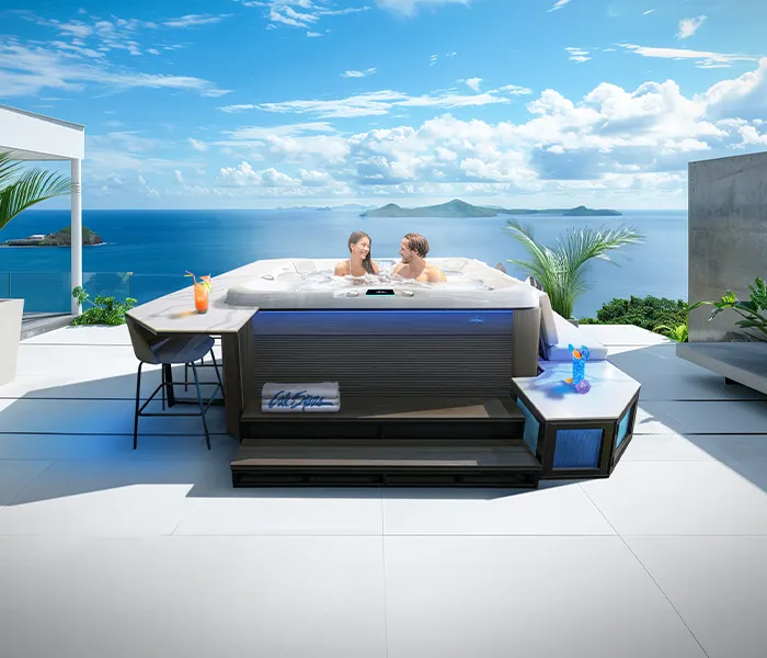 calspas-hot-tubs-portable-swim-spas-for-sale-escape-series-surround-M Family enjoying backyard pool – pool company near me